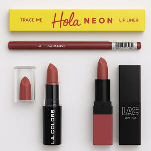 Lipstick and Hola Neon Lip Liner Set - Mauve